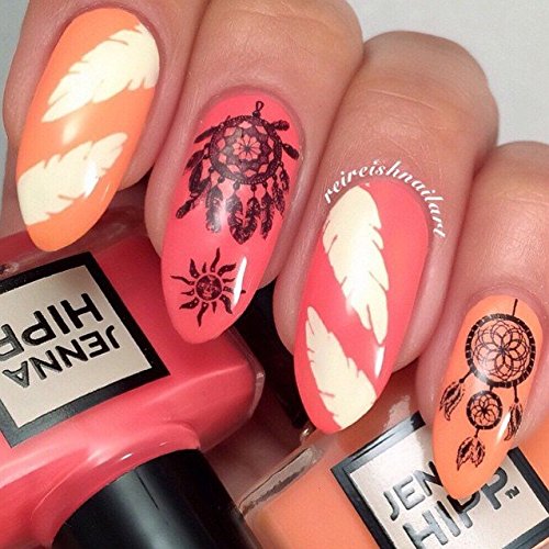 Original Feather Nail Vinyls By Twinkled T - 1 Sheet of 48 Vinyls