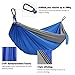 Kootek Camping Hammock Portable Indoor Outdoor Tree Hammock with 2 Hanging Ropes, Lightweight Nylon Parachute Hammocks for Backpacking, Travel, Beach, Backyard, Hiking (Grey/Blue)