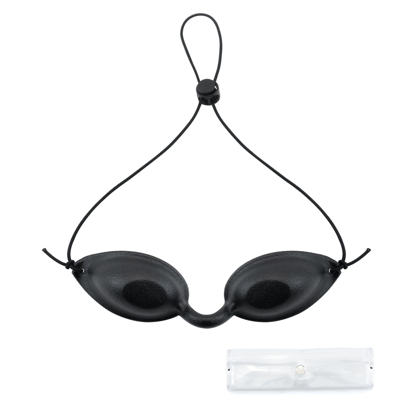 Mebamce Safety Tanning Goggles and Durable Eye Patch Light Protection Eyewear with Transparent Bags for Patients in IPL, UV, Infrared LED Light Therapy Sunbathing on the Beach - Black