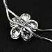 Merdia Flower Shape Created Crystal and Simulated Pearl Pendant Long Chain Sweater Necklace for Women