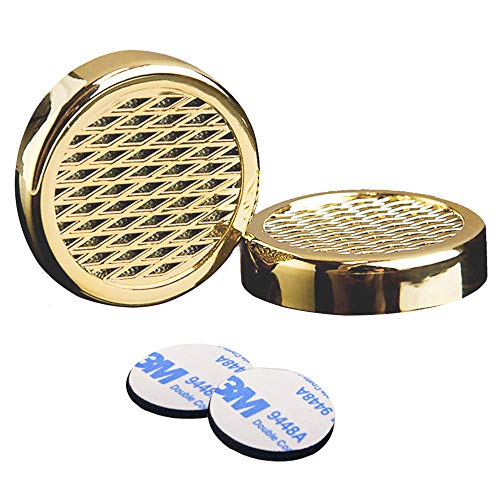 2 Pack Cigar Humidifier for Increasing and Maintaining Tobacco Moisture, Mini Round Humidifier with 3M Glue, Suitable for Cigar Boxes, Cigar Cabinets, Gold, Diameter 2.2in