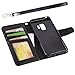 Arae Case Compatible for Samsung Galaxy S9, [Wrist Strap] Flip Folio [Kickstand Feature] PU Leather Wallet case with ID&Credit Card Pockets [Not for Galaxy S9 Plus] - Black