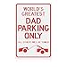 Sano Naturals Dad Gifts - World's Greatest Dad Parking Only - Gifts for Dad - Best Dad Gifts Keychain for Dad from Daughter and Son