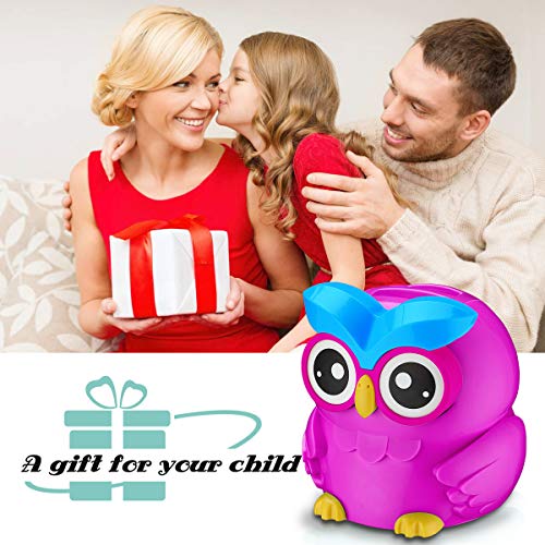 Younion Digital Coin Bank, Automatic Coin Counter Totals All U.S. Coins, Clear Money Saving Jar with LCD Display, Purple