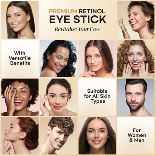 Retinol Eye Stick With Collagen, Hyaluronic Acid For Dark Circle, Wrinkles in 3-4 Weeks, Under Eye Cream Anti Aging, For Puffiness and Bags Reduces Fine Lines (Retinol Premium Gold Edition 3g)