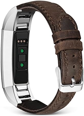 For Fitbit Alta and Fitbit Alta HR Bands, SKYLET Retro Genuine Leather Straps for Fitbit Alta/ Alta HR Accessories Replacement Wristbands (No Tracker)[Retro Brown]