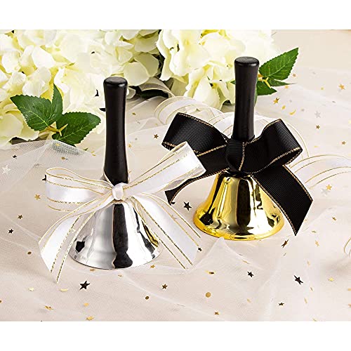Juvale 12Pack Set Silver and Gold Steel Service Handbells with Black