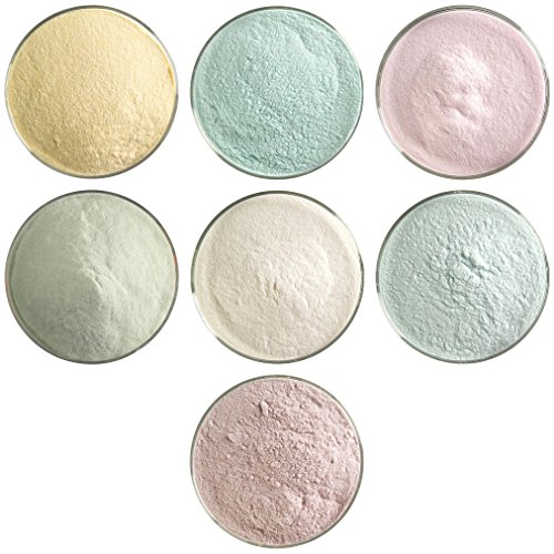Peacock Designer Collection - 7 Colors, 90 COE, Bullseye Glass Powder Frit Sampler Pack