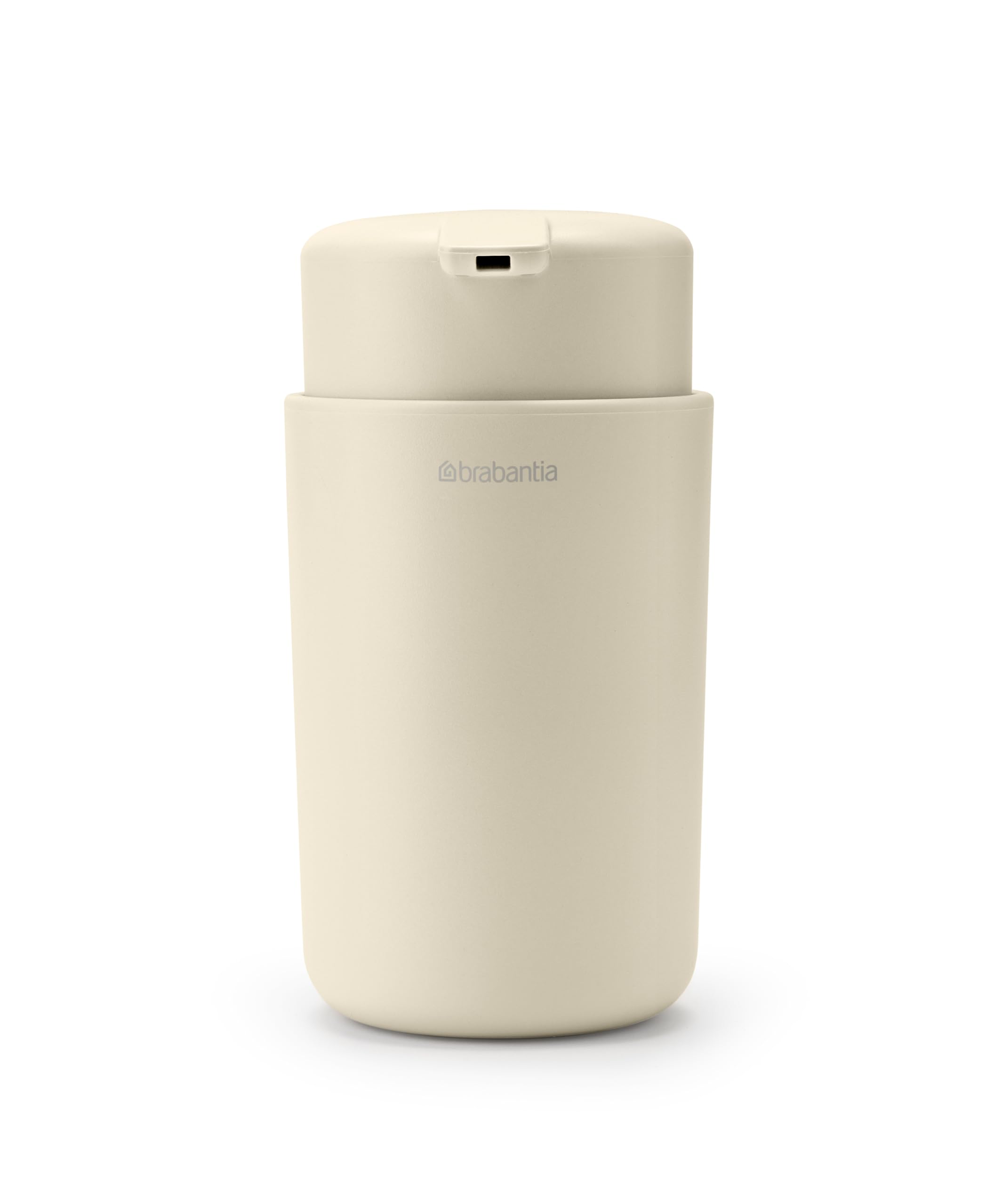 Brabantia - ReNew Soap Dispenser 250 ml - Non-Drip Pump Mechanism - Easy to Refill - Removable Holder - Corrosion Resistant - Stylish Bathroom Accessory - Soft Beige