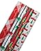 American Greetings 120 sq. ft. Reversible Christmas Wrapping Paper Bundle, Stripes, Polka Dots, Plaid, Reindeer, Trucks and Trees (4 Rolls 30 in. x 12 ft.)