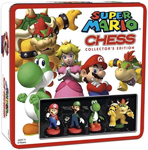 Super Mario Chess Set | 32 Custom Scuplt Chesspiece Including Iconic Nintendo Characters Like Mario Luigi Peach Toad Bowser | Themed Chess Game From Nintendo Mario Video Games