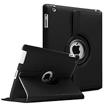 Fintie Apple iPad 2/3/4 Case - 360 Degree Rotating Stand Smart Case Cover for iPad with Retina Display (iPad 4th Generation), the new iPad 3 & iPad 2 (Automatic Wake/Sleep Feature) - Black