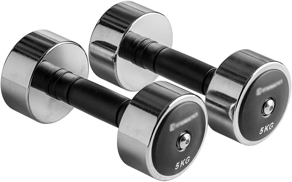 Training Set of 2 Chrome Dumbbell with PVC Grip and Soft Padded Cushion