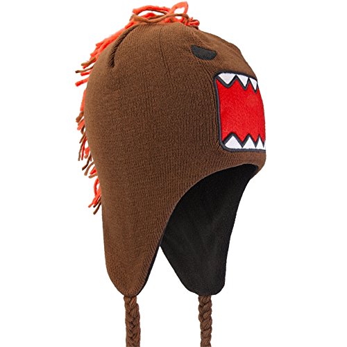 Domo - Unisex-adult Domo - Big Face Mohawk Peruvian Knit Hat Red