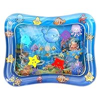 Supkiir Inflatable Tummy Time Premium Water Mat Perfect Fun Time Play Activity Center Water Filled Infants & Toddlers Play Mat