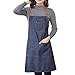 Artmoki Apron for Men and Women with 3 Pockets, Chef Apron Adjustable Neck Strap and Long Ties, Durable Cooking Kitchen Aprons for Baking, Gardening, BBQ- Denim