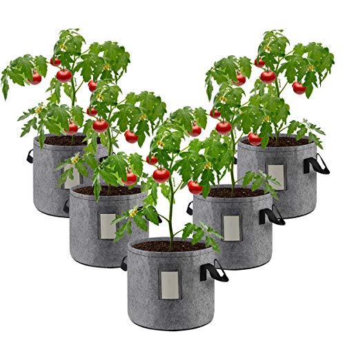Grow Bags 5 Gallon Garden Planting Bag Aeration Fabric Pot with Handles for Planter 5 Pack