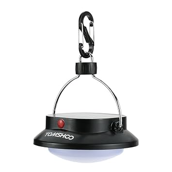 TOMSHOO Solar Campinglampe 200LM LED Camping Laterne Zeltlampe mit Akku & USB Aufladen(Notfall Ladegerät für Handy)