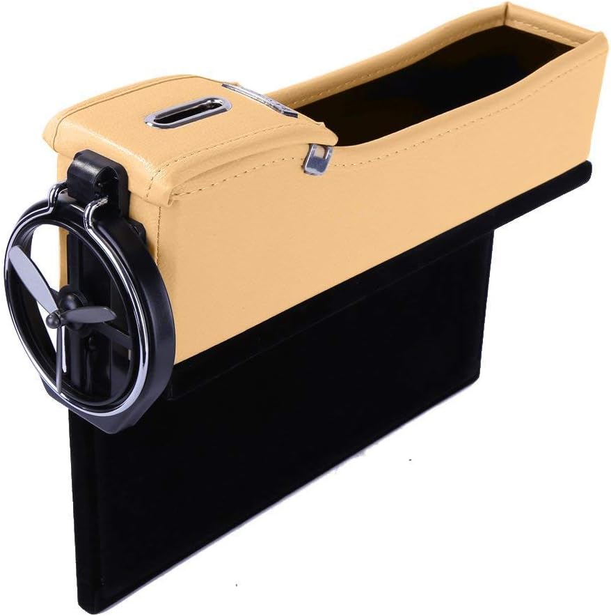 Kefaith Caja de Almacenamiento de Cuero Multifuncional para el Asiento