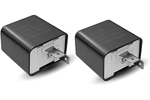 Crynod 2 PCS 2 Pin Car Turn Signal Flasher Relays, 12V Speed Adjustable Durable Vehicle Indicator Flasher Relays, Universal Motorcycle Flasher Replacement Accessories for Trucks SUVs (Black)