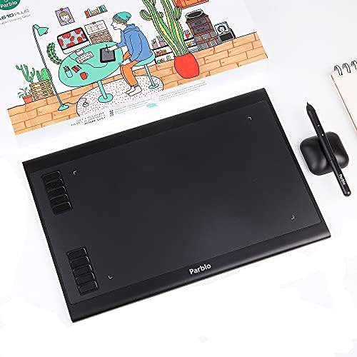 Parblo Computer Drawing Tablet Android Phones Supported, 10x6 Graphic