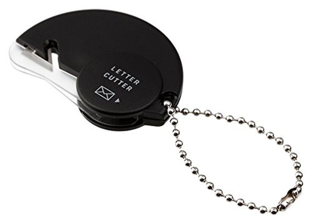 Designphil Black Letter Opener, Chain, Plastic, Stainless Steel Blade