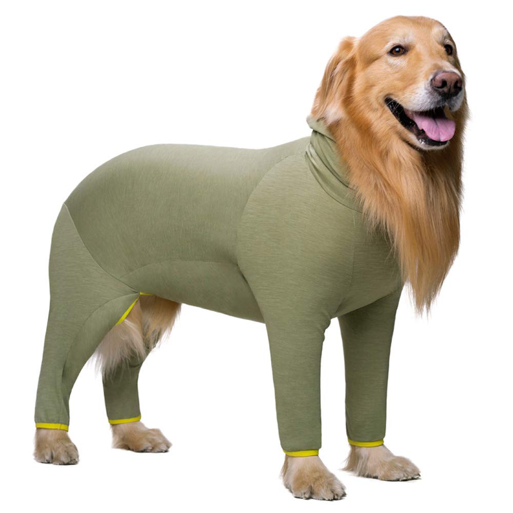 Dog Clothes,Pet Pajamas Sleeping Clothe Elastic Anti-hair Dust-proof Four-legged Garment Jumpsuit Clothes for Medium Dogs Large Dogs (30, Green)