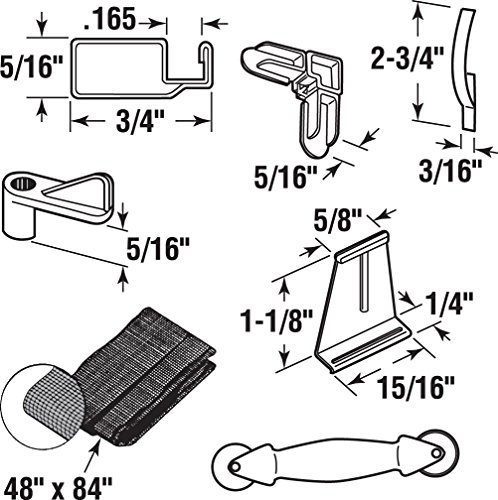 Prime-Line Products PL 16696 Zika Complete Screen Frame Kit, 5/16 in. x 3/4 in., Aluminum Frame, White, Includes Corners, Cloth, Rolling Tools, + More