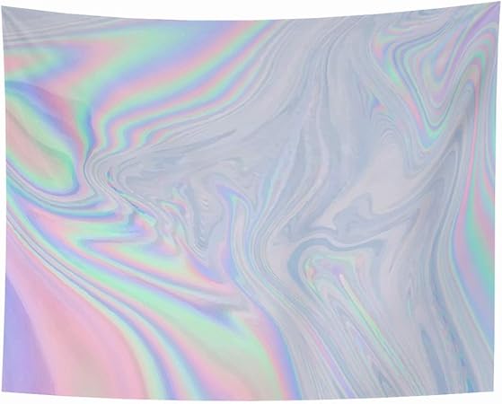 N A Wall Hanging Tapestries Holographic More For Trends Modern Book 1990 Abstract Pastel Neon Design Color Holography Textures Tapestry Wall Blanket Home Decor Living Room Bedroom Dorm Amazon Co Uk Kitchen Home
