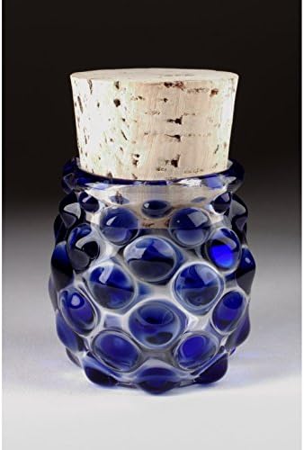 Blown Glass Large Polka Dot Jar - Blue
