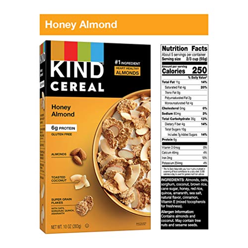 KIND Breakfast Cereal, Honey Almond, Gluten Free, 6g Protein, 10 Oz, 8