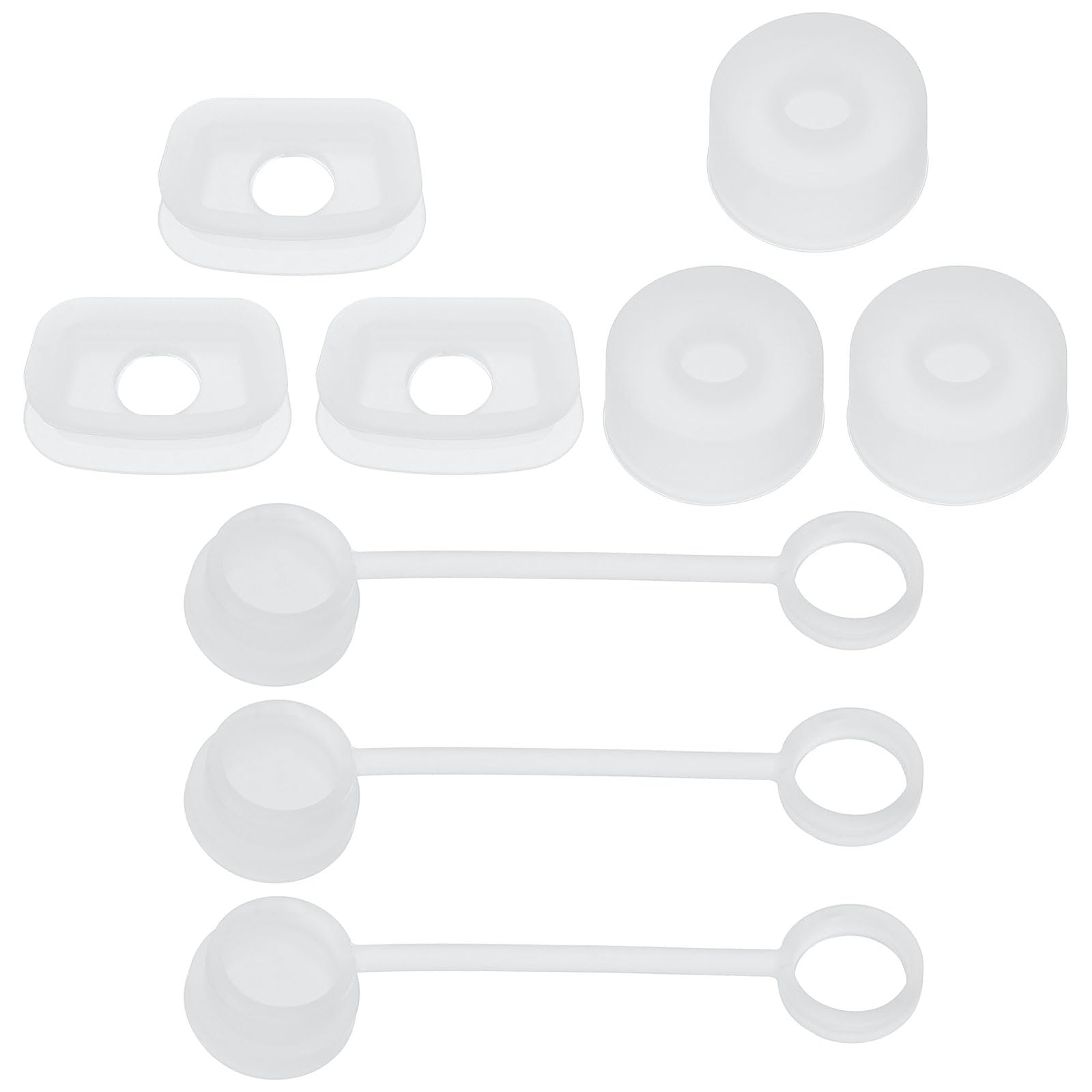 PATIKIL Silicone Spill Stopper for Straw Cup 2.0 40oz/ 30oz, Set of 9 Tumbler Accessories Including 3 Straw Cover Cap, 3 Square Spill Stopper and 3 Round Leak Stopper, Clear