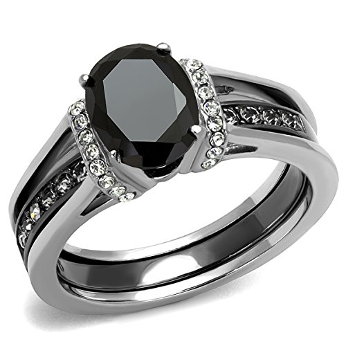 Women's 3-Piece Two-Tone Engagement & Wedding Rings Set (6)