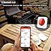 Meat Thermometer, Bluetooth Wireless Digital Grill Thermometer,Smart BBQ Thermometer with 6 Upgraded Stainless Steel Probes, APP Remote Alarm Monitor for Grilling, Smoker Oven BBQ and Cooking