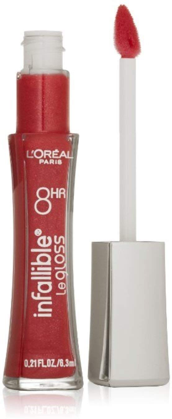 L'Oreal Infallible 8 HR Le Gloss, Cherry Flash 0.21 oz (Pack of 3)