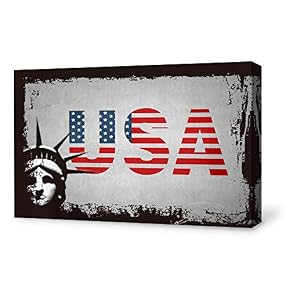Statue of Liberty USA Flag Painting Wall Poster...
