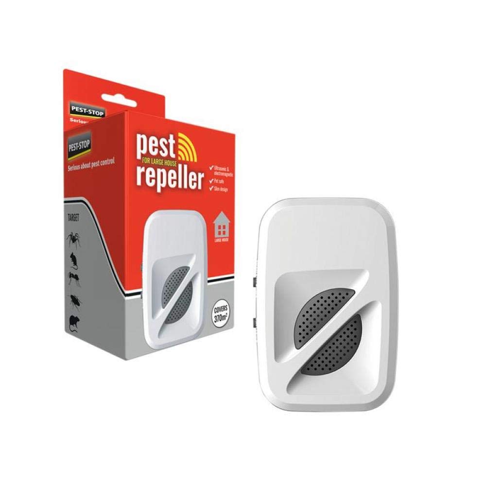 Pest-Stop Large House Indoor Pest Repeller – Ultrasonic & Electromagnetic Pest Control – Targets Mice, Rats, Spiders, Cockroaches, Ants & Flies – Covers 4,000 sq. ft.