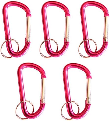 CTE 3 Inch Aluminum D Shaped Carabiners 5 Pack