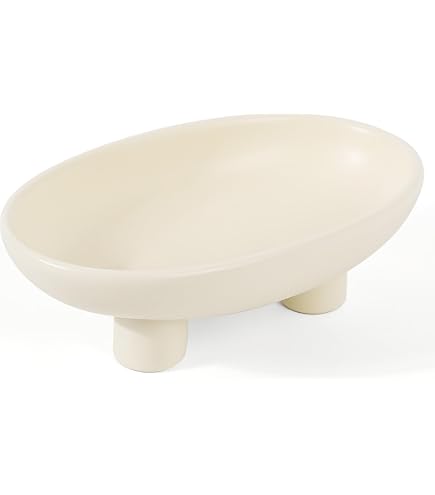 Catch All Bowl Pearlead Ceramic Footed Bowl Round Pedestal Bowl