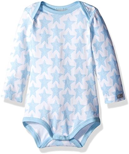 Coccoli Baby Boys' Stars Jersey Knit Cotton/Modal Romper, Blue Stars, 6 Months