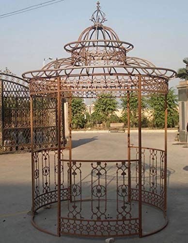 CLP Garten-Pavillon Crown, Pavillion mit Seitenwänden, rund Ø 2 Meter, Höhe 340 cm, stabiles Eisen (Metall), stilvolles… – Bild 3