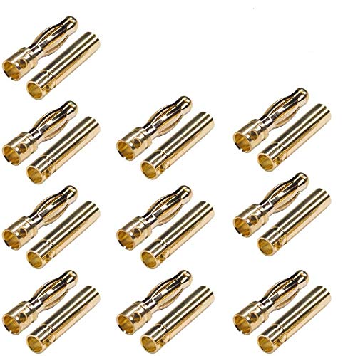 YUNIQUE UK 10 Pairs of 4 mm Banana Connectors for Lipo RC Batteries Lipo RC Model