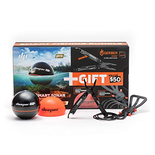 『期間限定お買い得セット品』（数量限定）【日本正規代理店品・保証付】Deeper Pro+ ワイヤレススマートGPS魚群探知機(Wi-Fi + GPS) & GERBER(ガーバー) マルチプライヤーツール & Deeper夜釣り用カバー & Deeper スマートフォンマウントの商品画像