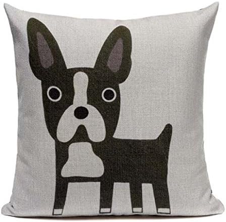 Boston Terrier B3 Full Dog Cartoon French Bulldog Pillow Cover Dog Throw Decorative Sofa Home