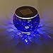 Dawhud Direct Solar Powered Mosaic Glass LED Outdoor Decorative Table Light (Iridescent Blue)