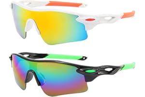 Swanoble UV400 2 Sports Sunglasses for Kids Baseball,Lightweight frame Sunglasses for Boys Girls,Youth Softball Cycling