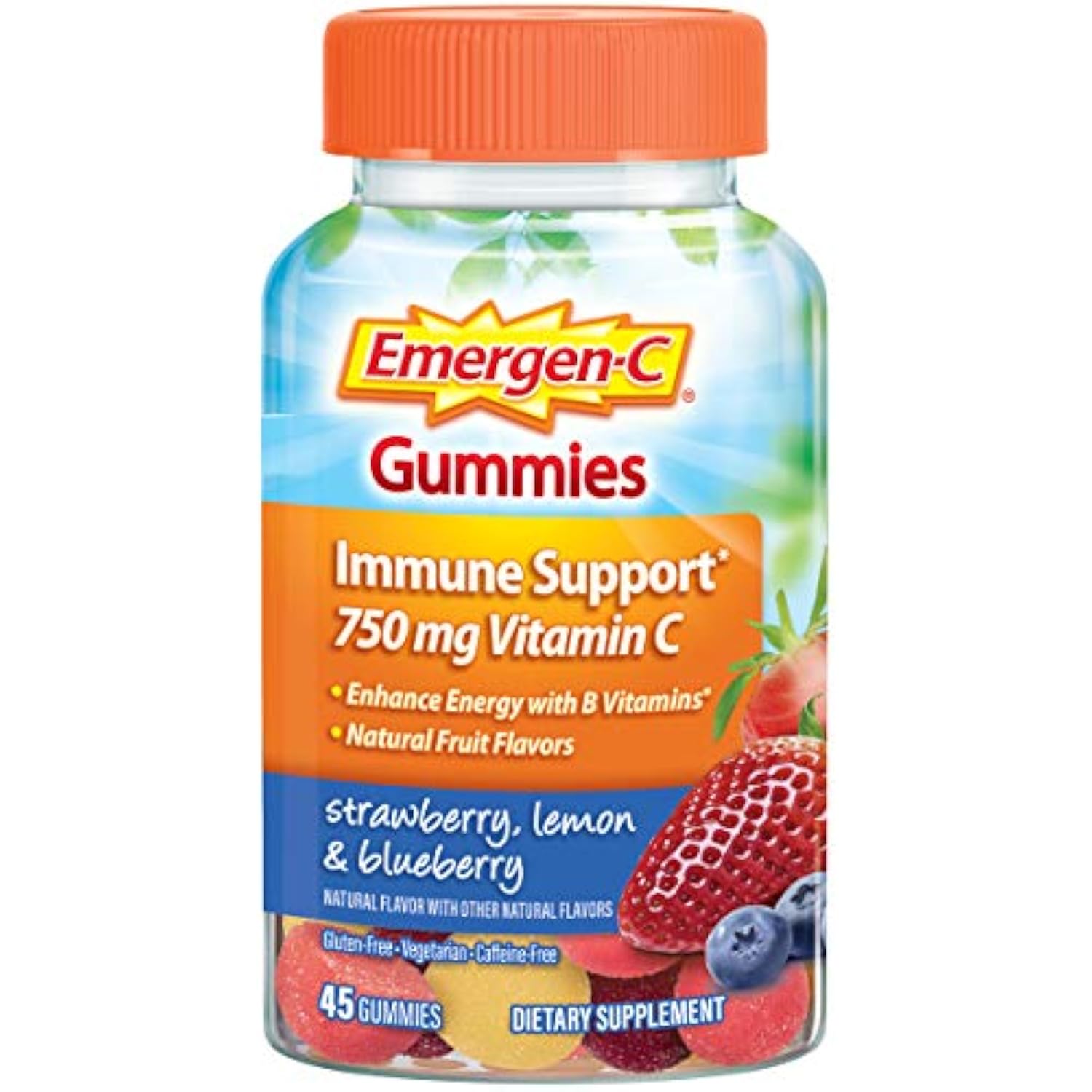 EmergenC 750mg Vitamin C Gummies for Adults, Immune Support Gummies