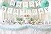 Annabelle's Happy Birthday Bunting Banner | White background, Gold foiled letters | Premium quality Two 8' long strands Luxurious Gold Birthday Decorations