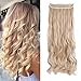 Sexybaby Synthetic Hair Extensions Hair-pieces Clip-in 24 Inches Curly Half Full Head with 5 Clips (Dark Blonde Mix Bleach Blonde,140G)