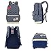 Moonwind Polka Dot 3pcs Kids Book Bag School Backpack Handbag Purse Girls Teen (Navy 4Pcs Polka Dots)